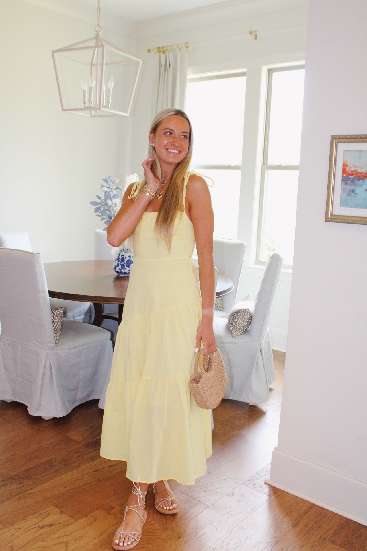Sunny Skies Midi Dress — Yellow