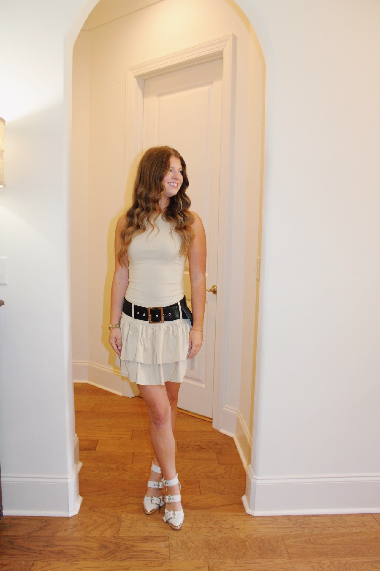 Wrenley Belted Dress — Cream