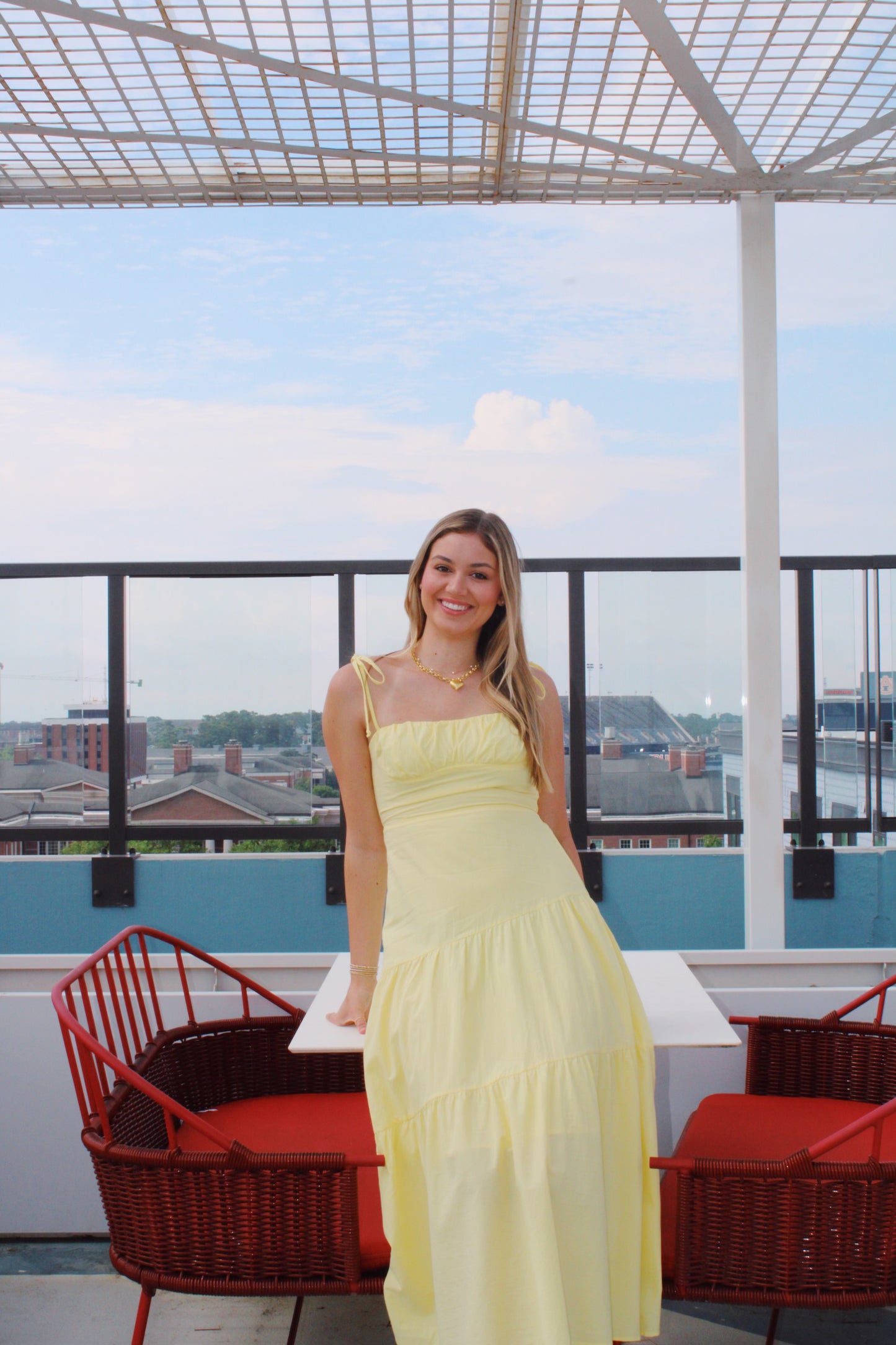 Sunny Skies Midi Dress — Yellow