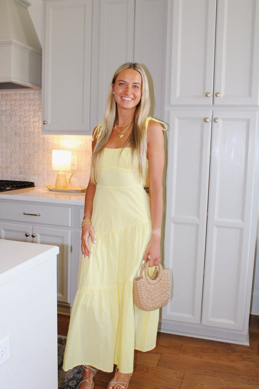 Sunny Skies Midi Dress — Yellow